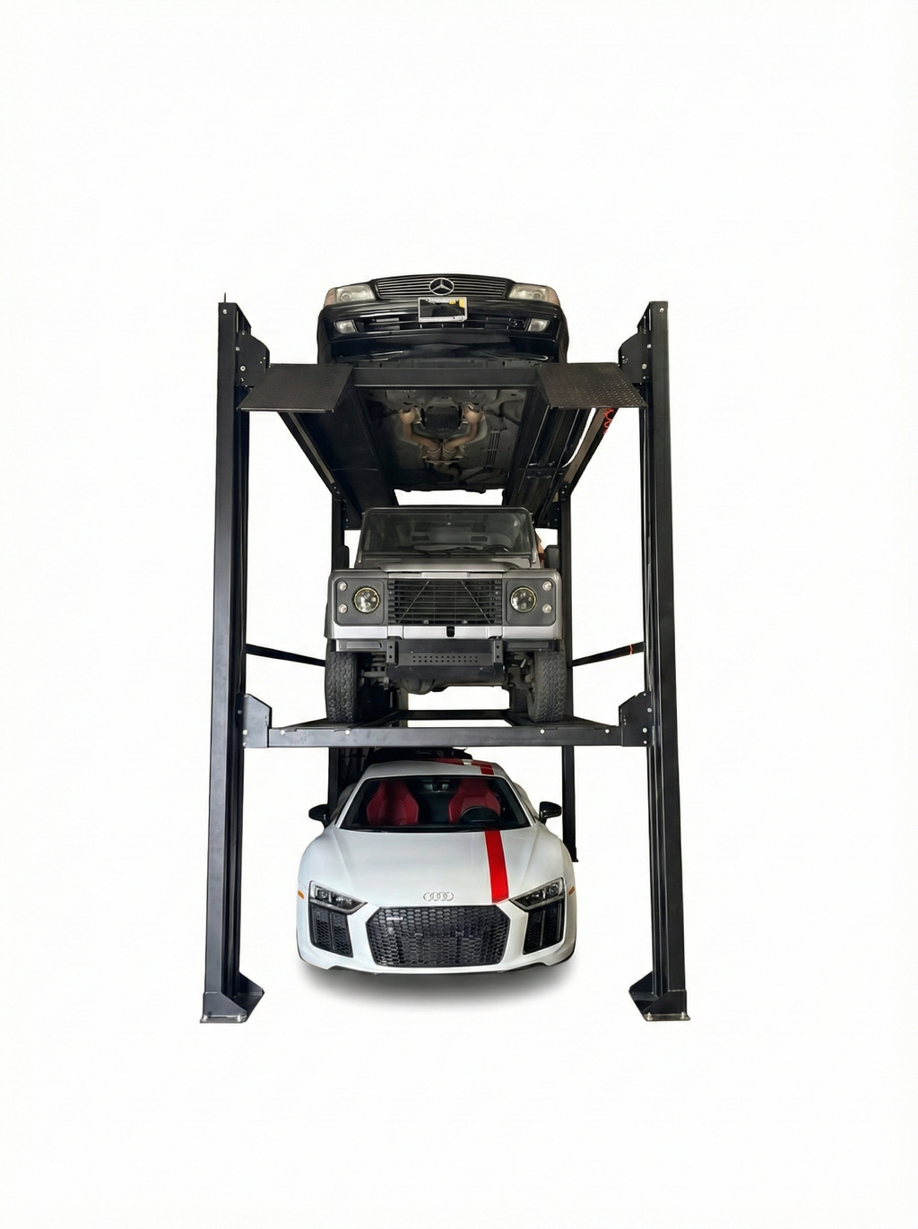 Halo Lifts 4 Post Triple Stacker Parking Lift 8,000k /9,000k Capacity ...